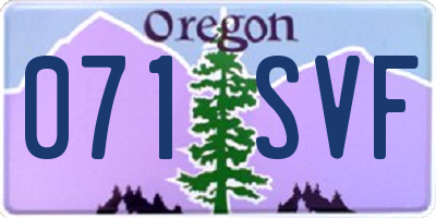 OR license plate 071SVF
