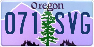 OR license plate 071SVG