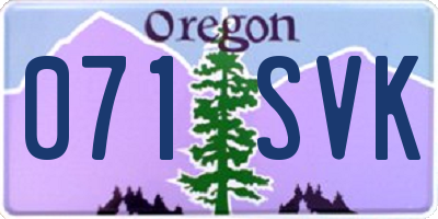 OR license plate 071SVK