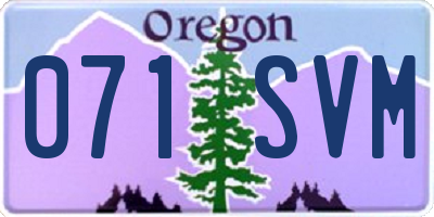 OR license plate 071SVM