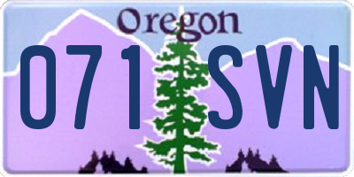 OR license plate 071SVN