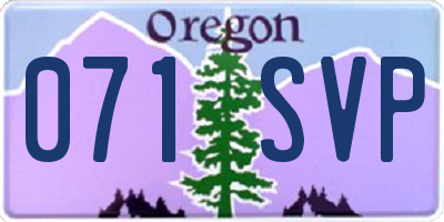 OR license plate 071SVP