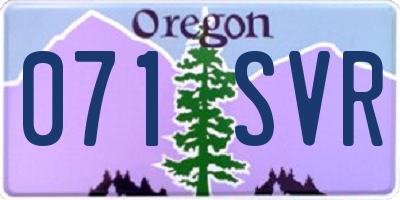 OR license plate 071SVR