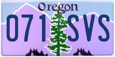OR license plate 071SVS