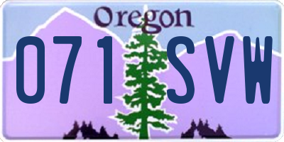 OR license plate 071SVW