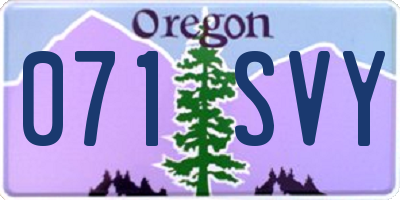 OR license plate 071SVY
