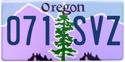 OR license plate 071SVZ