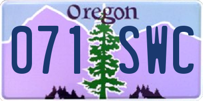 OR license plate 071SWC