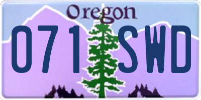 OR license plate 071SWD