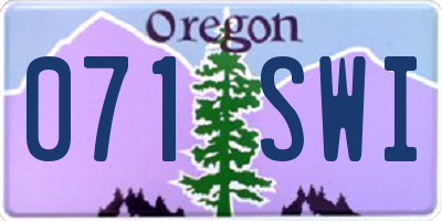 OR license plate 071SWI