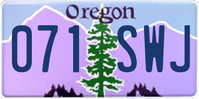 OR license plate 071SWJ