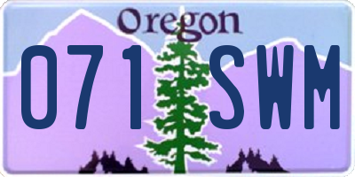OR license plate 071SWM