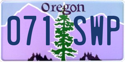OR license plate 071SWP