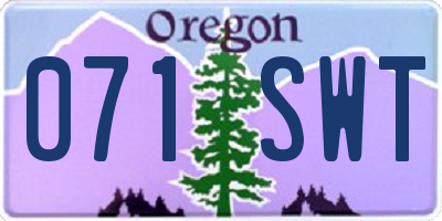 OR license plate 071SWT