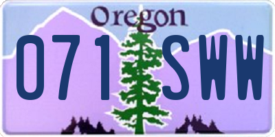 OR license plate 071SWW