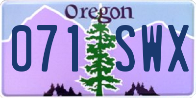OR license plate 071SWX