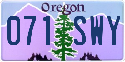 OR license plate 071SWY