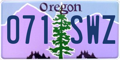 OR license plate 071SWZ