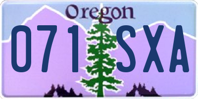 OR license plate 071SXA