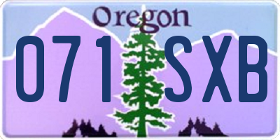 OR license plate 071SXB