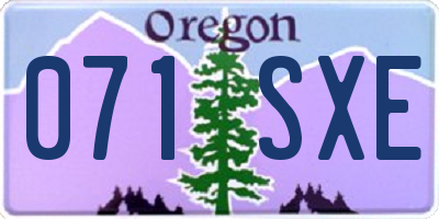 OR license plate 071SXE