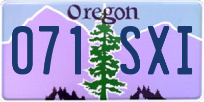 OR license plate 071SXI