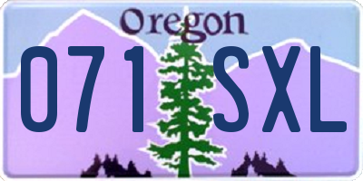 OR license plate 071SXL