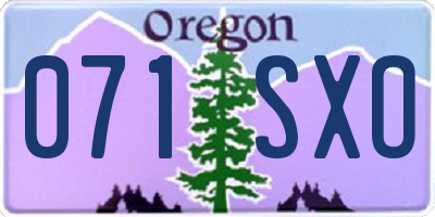 OR license plate 071SXO