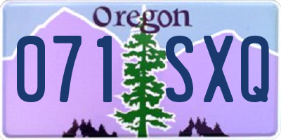 OR license plate 071SXQ