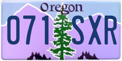 OR license plate 071SXR