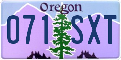 OR license plate 071SXT