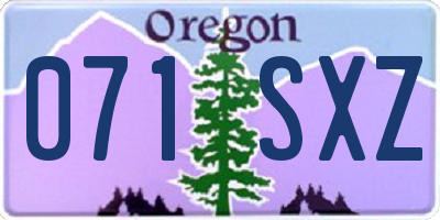 OR license plate 071SXZ