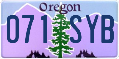 OR license plate 071SYB