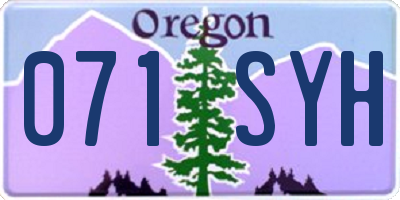 OR license plate 071SYH
