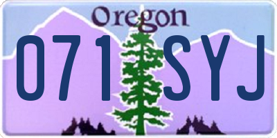 OR license plate 071SYJ