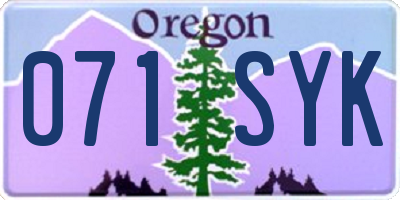 OR license plate 071SYK