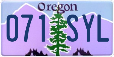 OR license plate 071SYL
