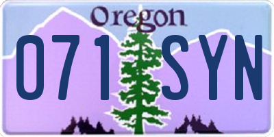 OR license plate 071SYN