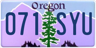 OR license plate 071SYU