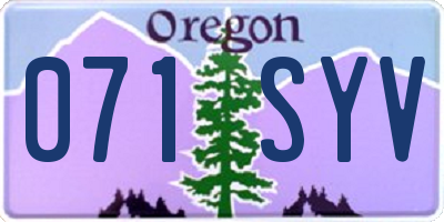 OR license plate 071SYV