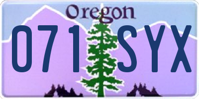OR license plate 071SYX