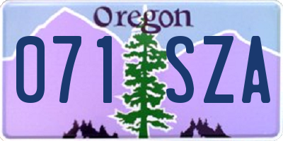 OR license plate 071SZA