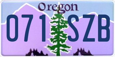 OR license plate 071SZB