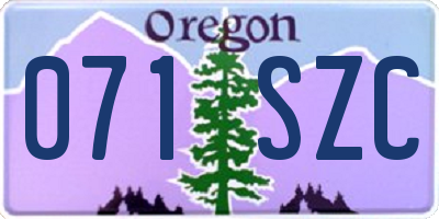 OR license plate 071SZC