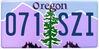 OR license plate 071SZI