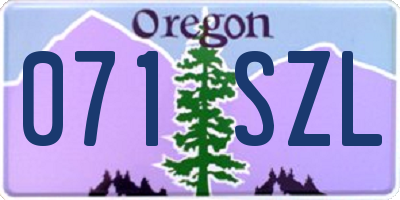 OR license plate 071SZL