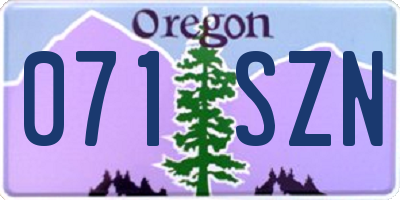 OR license plate 071SZN