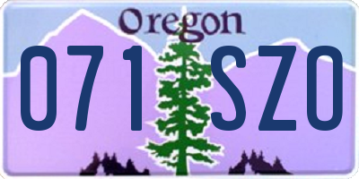 OR license plate 071SZO