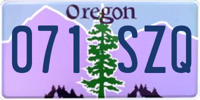 OR license plate 071SZQ