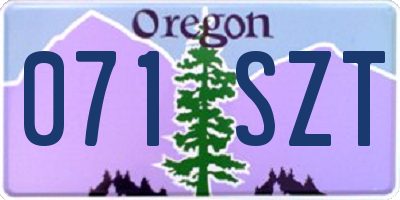 OR license plate 071SZT